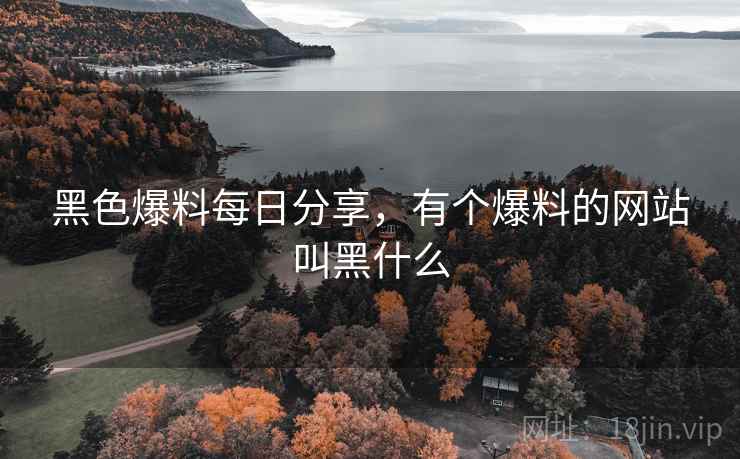 黑色爆料每日分享，有个爆料的网站叫黑什么